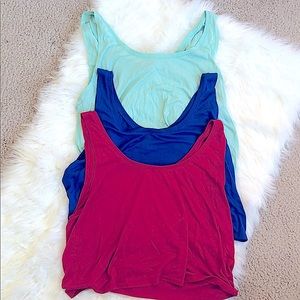 3 Bella Flowy Boxy Tank: Blue, Aqua, Red